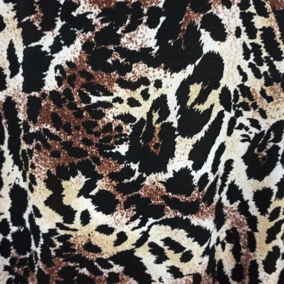 Glamour Animal Print V-Neck Cap Sleeve Empire Midi Dress - Picture 2 of 5